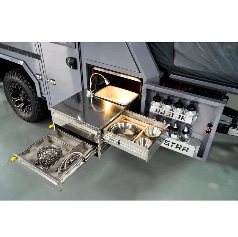 Factory Direct Sale  Small 1500kg Folding  Off-Road Trailers 1000mm Heavy Duty Guide Rail With Tent