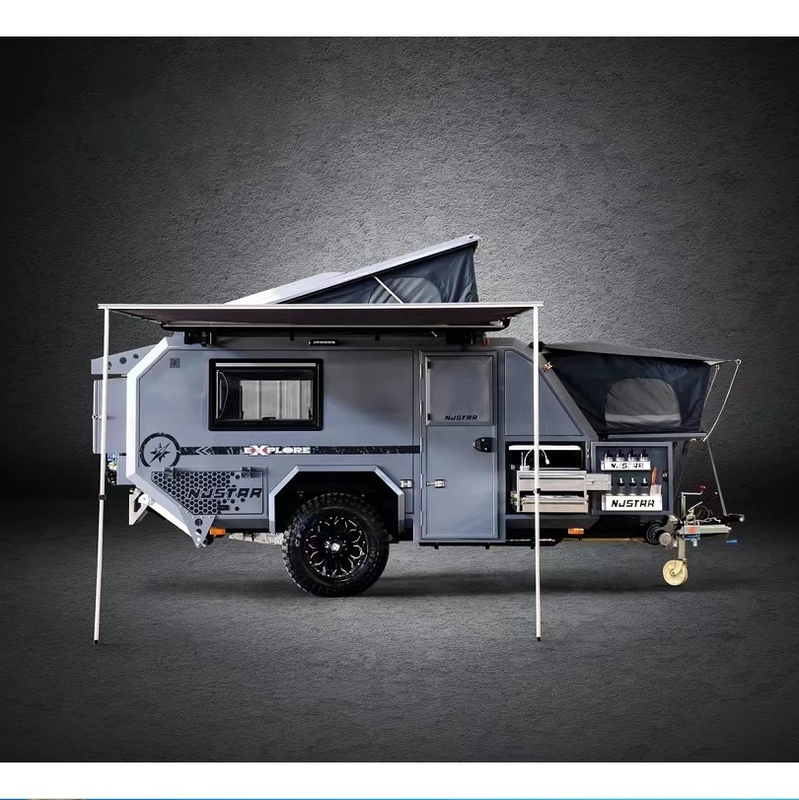 16ft Off Road Folading Camper Trailer With Capacity Of 2 Adults & 2 Kids Travel Trailer