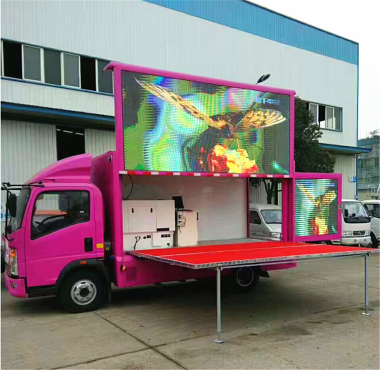 120HP LED Mobile Advertising Truck P8 4x2 Digital With Stage