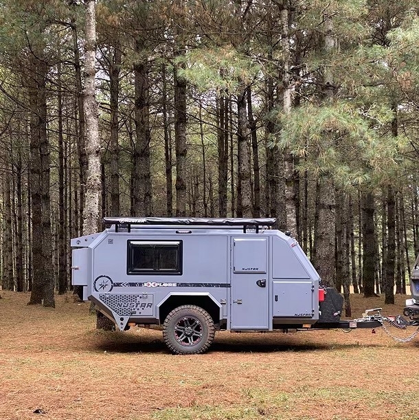 50L Refrigerator Off Road Camping Trailer Outdoor , Kitchen Light Weight Travel Trailer