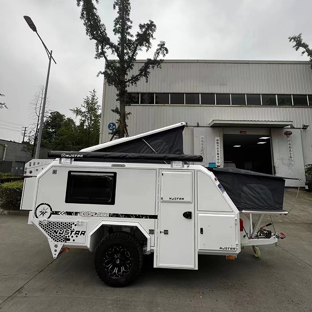 50L Refrigerator Off Road Camping Trailer Outdoor , Kitchen Light Weight Travel Trailer