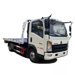 Sinotruk HOWO Roll Back Tow Truck 95km/H , 4X2 Hydraulic Light Duty Flatbed Tow Truck