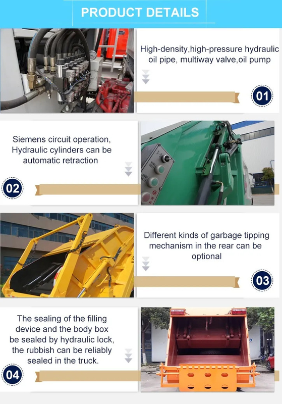 China Brand Dongfeng Small Compactor Garbage Truck With 6.50-16 Tires And Spare