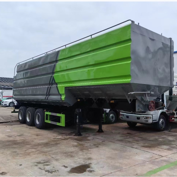 High Performance Grain Animal Feed Semi Truck Trailer 4 Axles Max. Drive Speed 90 km/h