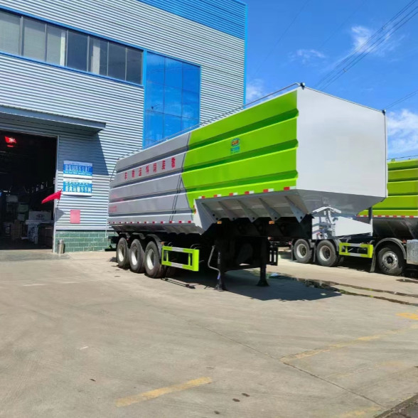 High Performance Grain Animal Feed Semi Truck Trailer 4 Axles Max. Drive Speed 90 km/h