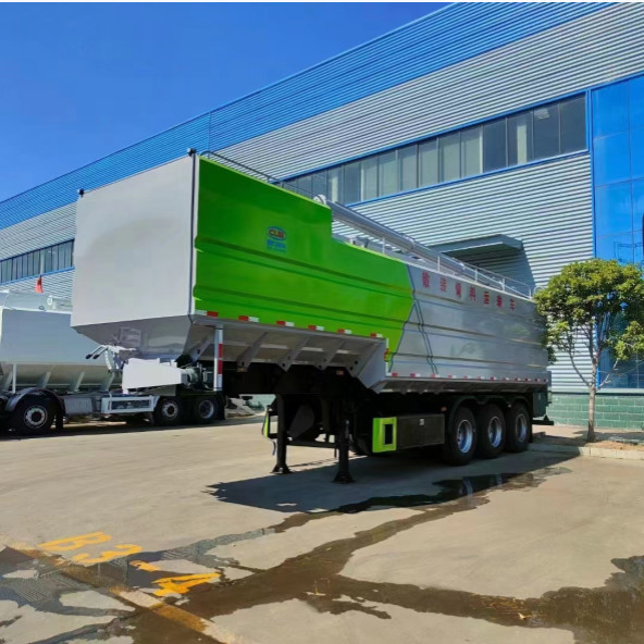 High Performance Grain Animal Feed Semi Truck Trailer 4 Axles Max. Drive Speed 90 km/h