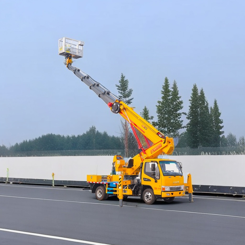 25m Diesel Aerial Work Platform Truck 2 Axles with Front V and Rear V Outriggers Emergency Pump