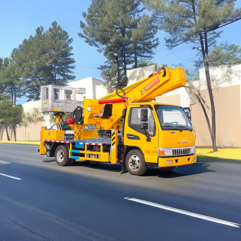 25m Diesel Aerial Work Platform Truck 2 Axles with Front V and Rear V Outriggers Emergency Pump