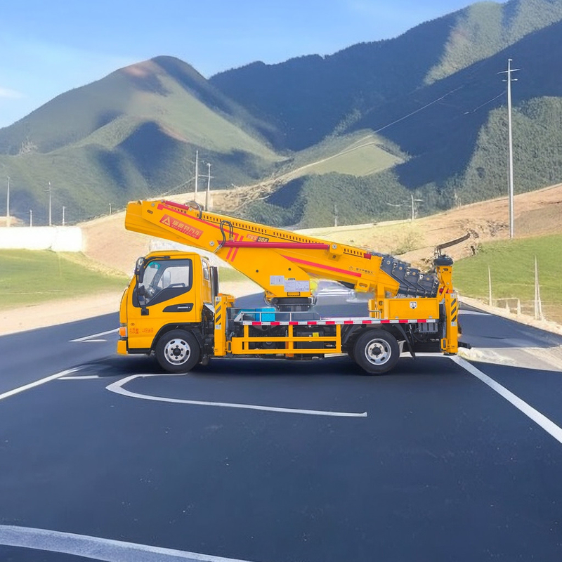 25m Diesel Aerial Work Platform Truck 2 Axles with Front V and Rear V Outriggers Emergency Pump