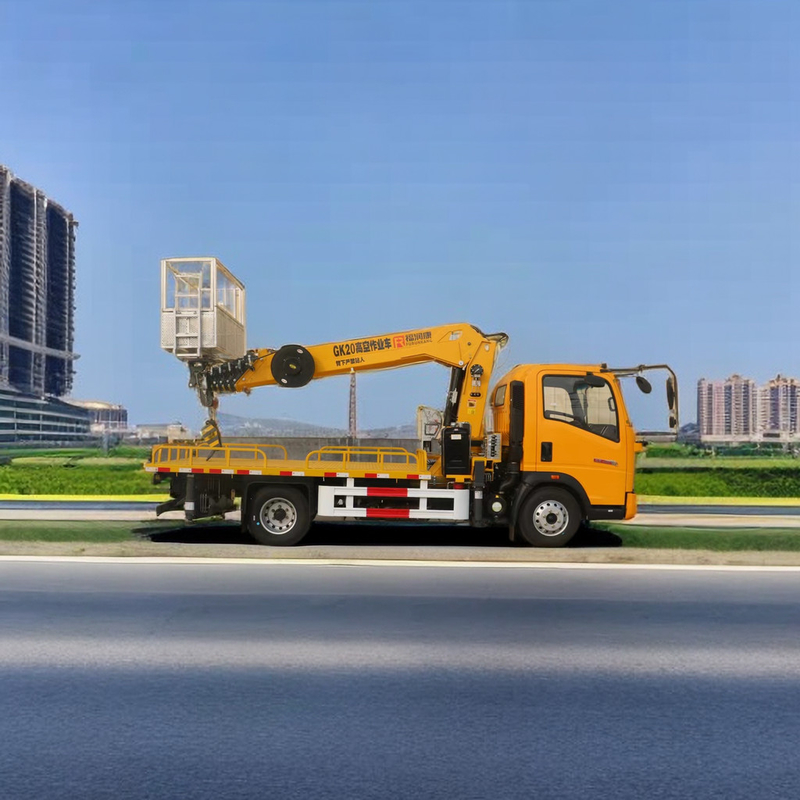 360º Rotation 21m Telescopic Boom Aerial Work Platform Truck with Two Row Cab