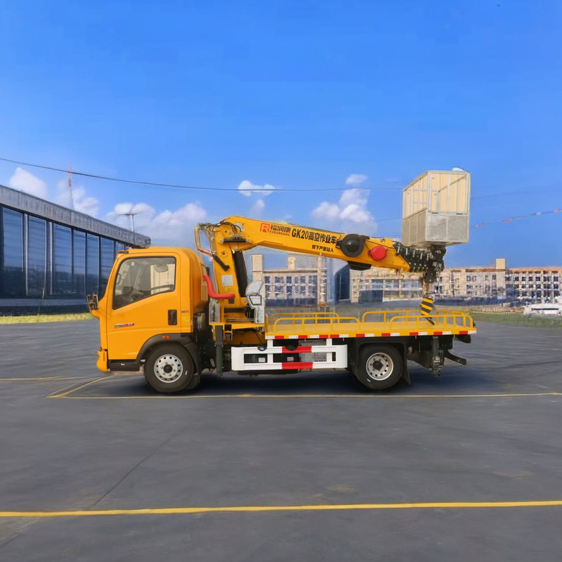 360º Rotation 21m Telescopic Boom Aerial Work Platform Truck with Two Row Cab
