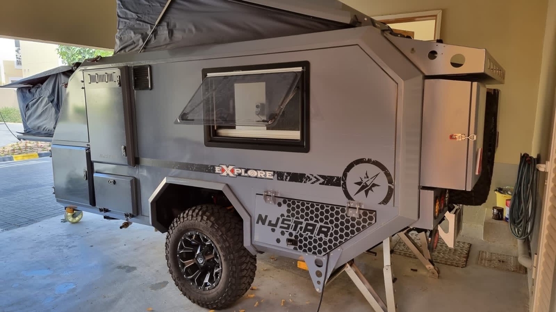 16ft Off Road Folading Camper Trailer With Capacity Of 2 Adults & 2 Kids Travel Trailer