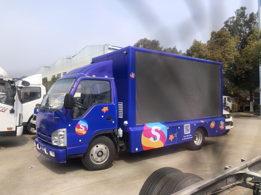 P4 5 6 Isuzu Mobile LED Display Truck 4X2 95km/H Mobile Mini Truck