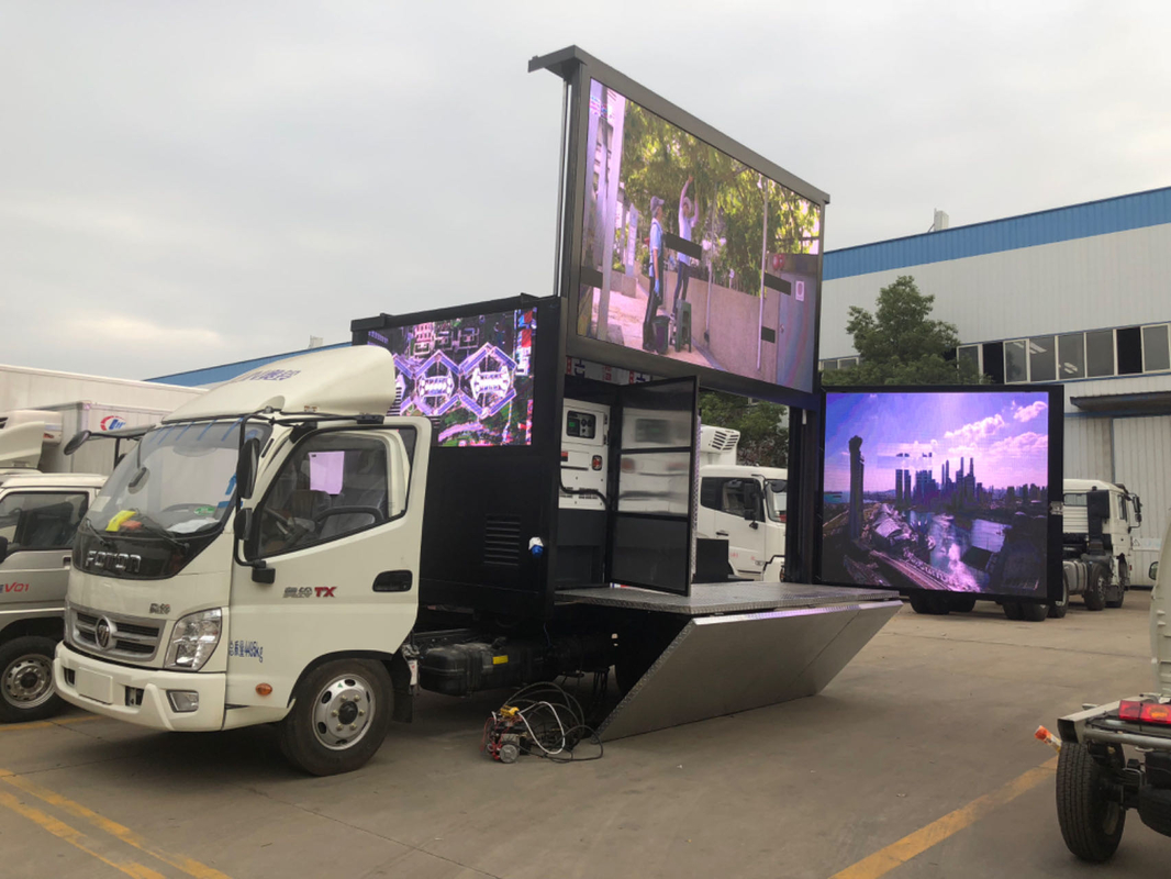 P3 P4 Outdoor Waterproof Mobile Led Video Truck / Trailer / Van Mobile Digital Advertising Led Billboard