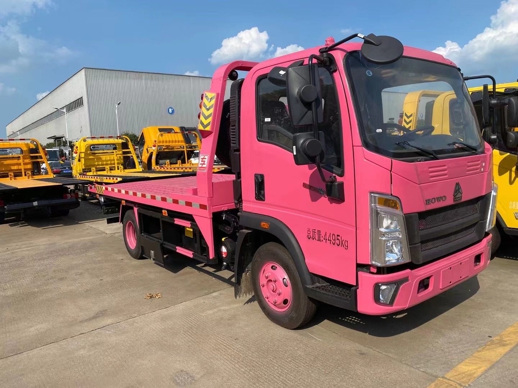 SINOTRUK HOWO 4x2 3-5 tons Flatbed Light Duty Wrecker Tow Truck Road Rescue Recovery Vehicle For Sale